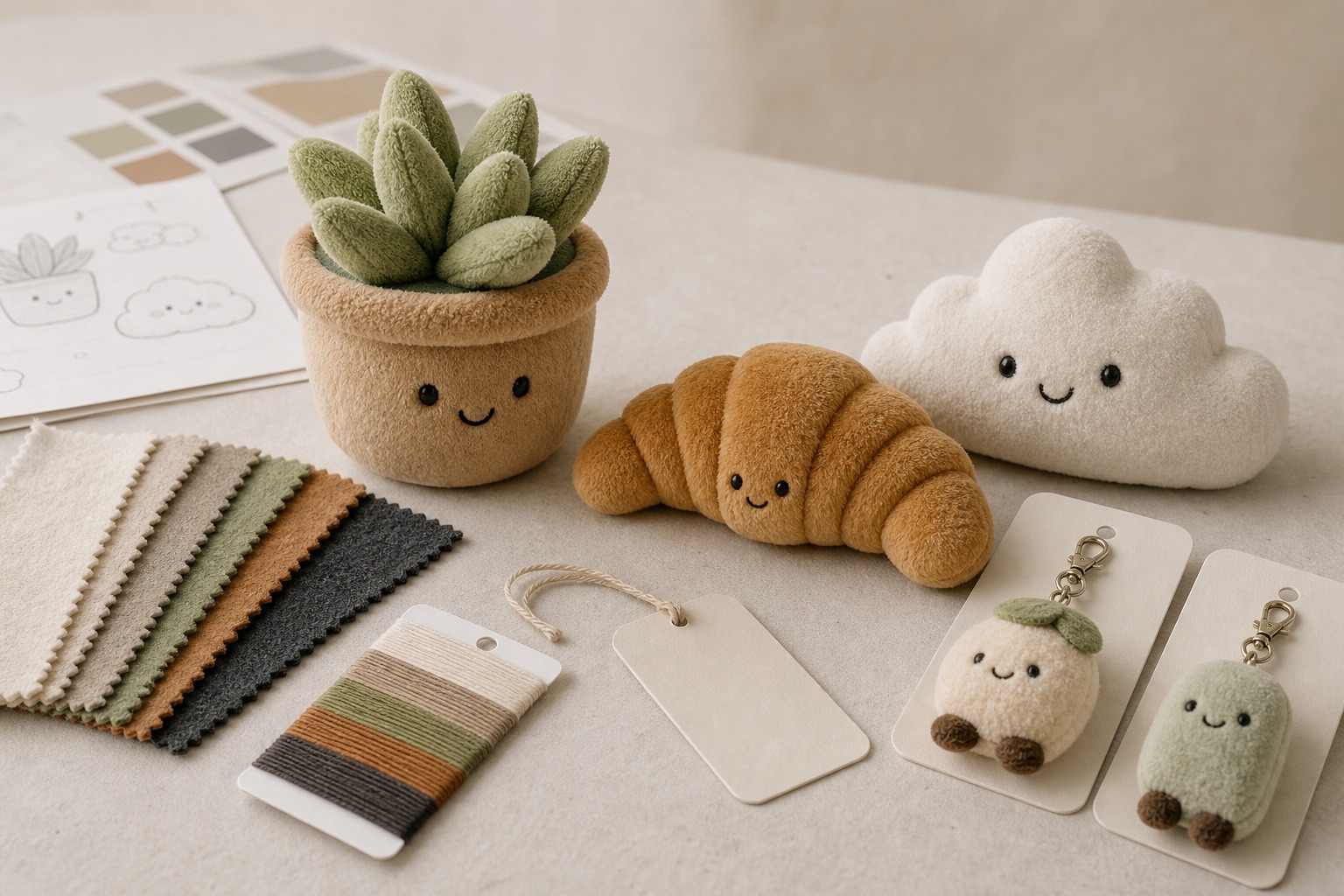 Food-object plush ideas for cafes and gift brands